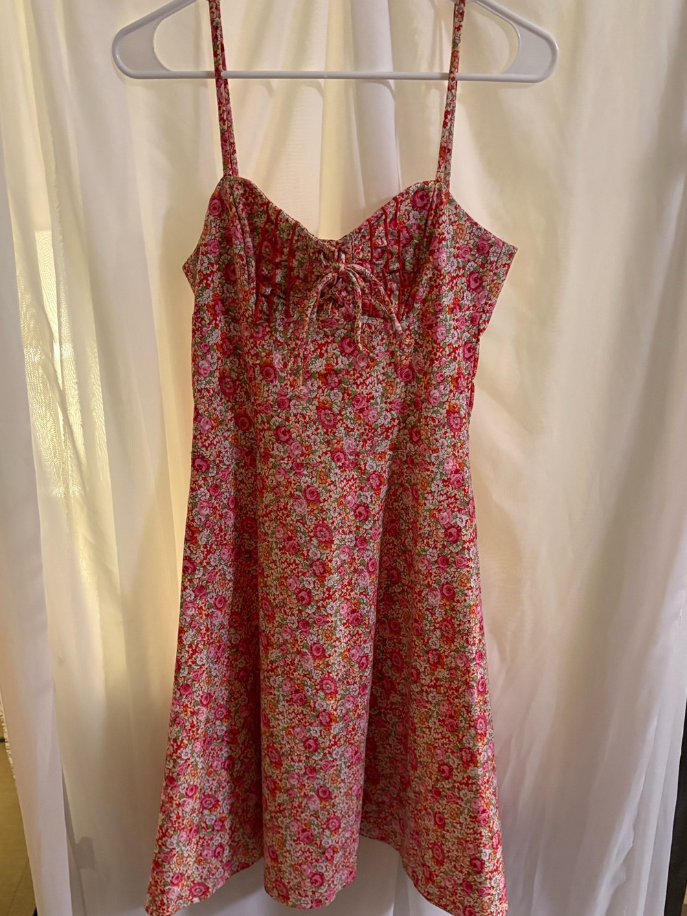 Boden Pink Floral Tie-Front Mini Dress